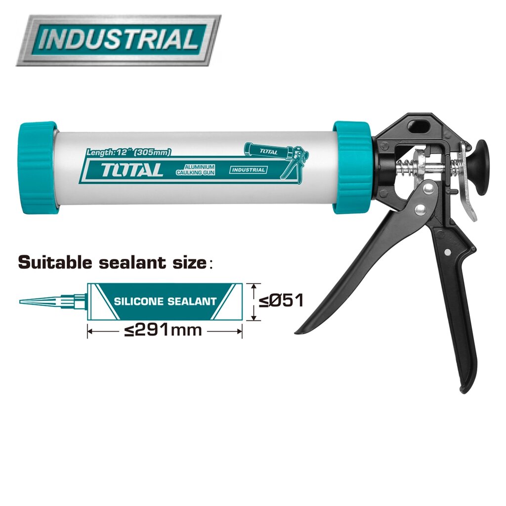 Пистолет для герметика 305 мм TOTAL THT20112 от компании ООО "ИнструментЛюкс" - фото 1
