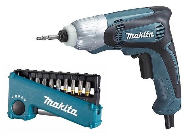 Шуруповерт MAKITA TD 0100 в кор. + Акция (набор насадок) (230 Вт, патрон внутр. шестигр. 1/4", 100 Нм,) от компании ООО "ИнструментЛюкс" - фото 1