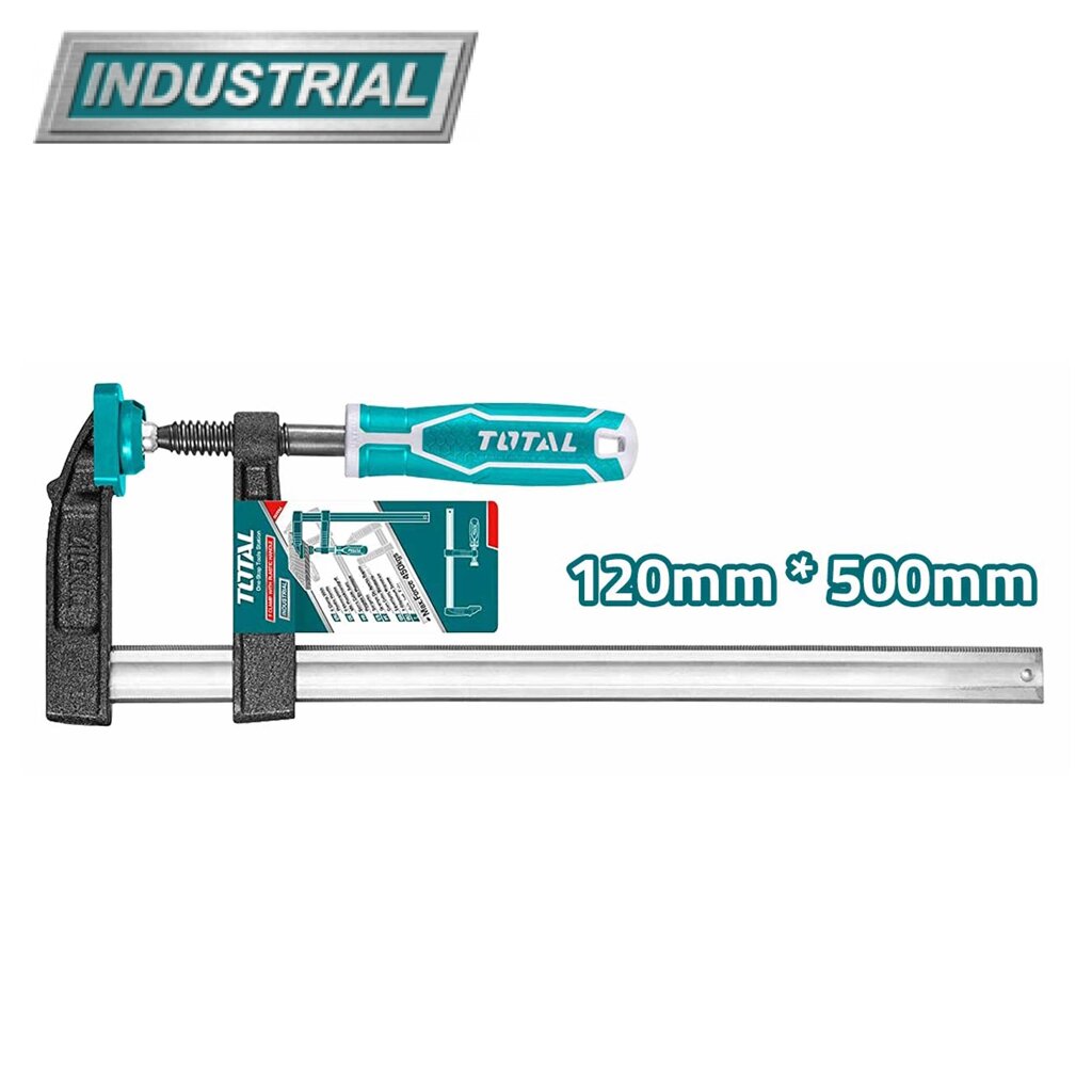 Струбцина F-образная 120 x 500 мм TOTAL THT1321203 от компании ООО "ИнструментЛюкс" - фото 1