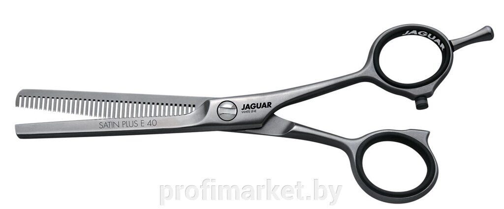 Ножницы парикмахерские филировочные Jaguar White Line Satin Plus E40 5.0 с чехлом 40 зубцов от компании ИП Сможевский Олег Александрович - фото 1