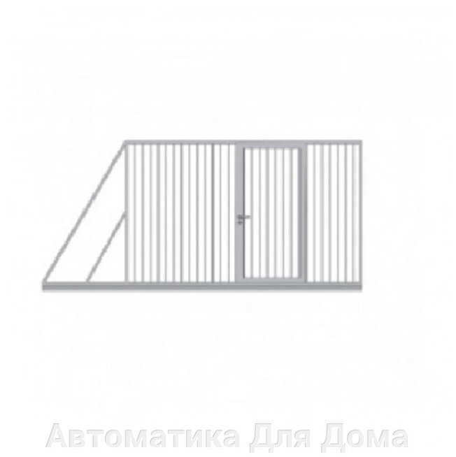 Откатные решетчатые ворота с калиткой 3500x1500 мм от компании Автоматика Для Дома - фото 1