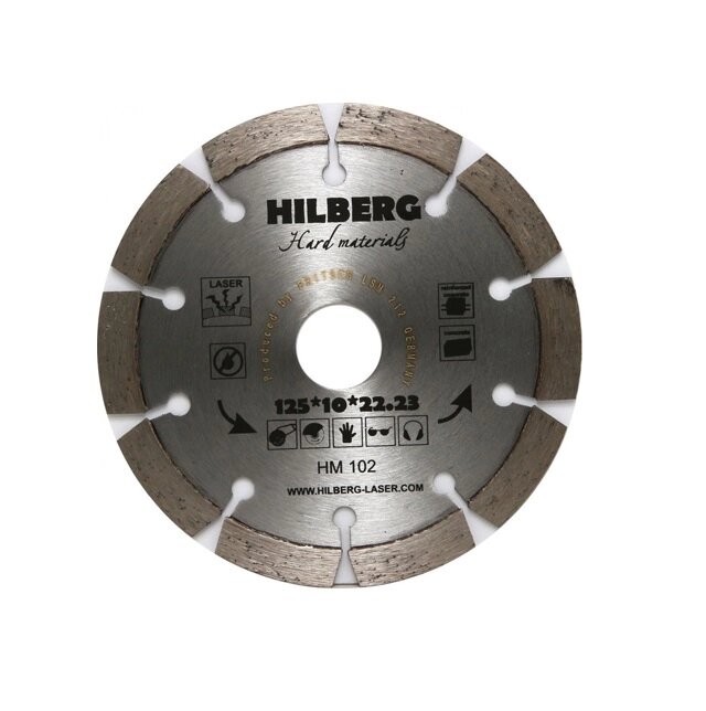 Алмазный круг 125х22,23 мм по ж/бетону Hard Materials HILBERG (Лазерная сварка. Обрабатываемый материал: кирпич, от компании Интернет-магазин «Hutki. by» - фото 1