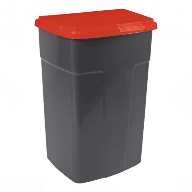 Бак мусорный 90л темно-серый/красный от компании Интернет-магазин «Hutki. by» - фото 1