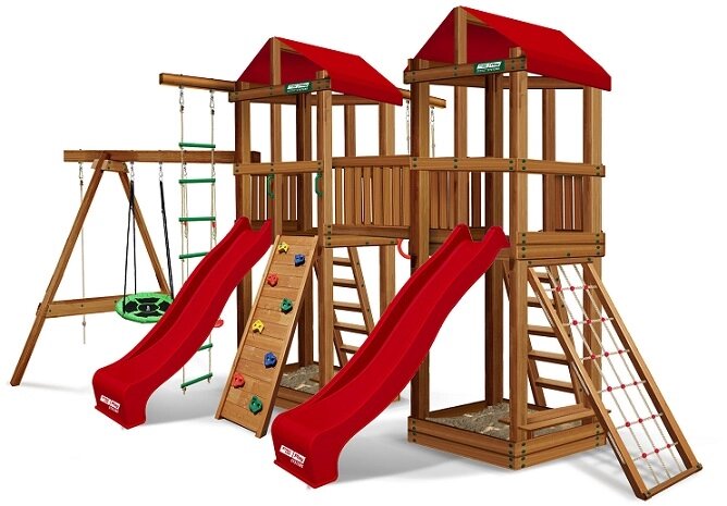 Детский спортивный комплекс для дачи FANTASTIC Премиум Кедр красный ##от компании## Интернет-магазин «Hutki. by» - ##фото## 1