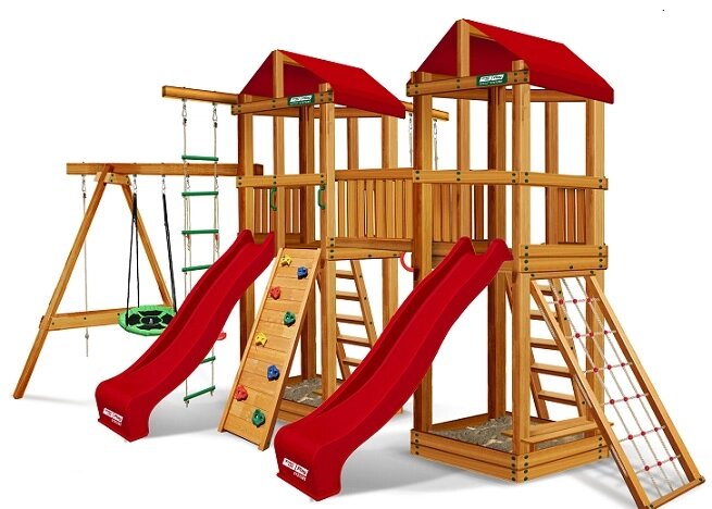 Детский спортивный комплекс для дачи FANTASTIC стандарт красный ##от компании## Интернет-магазин «Hutki. by» - ##фото## 1