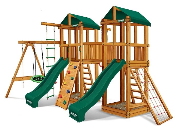 Детский спортивный комплекс для дачи FANTASTIC стандарт зеленый ##от компании## Интернет-магазин «Hutki. by» - ##фото## 1