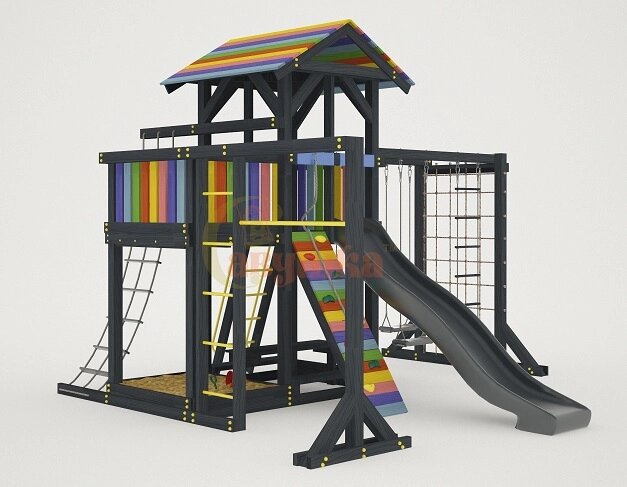 Детский спортивный комплекс для дачи Савушка 3 Black Edition ##от компании## Интернет-магазин «Hutki. by» - ##фото## 1