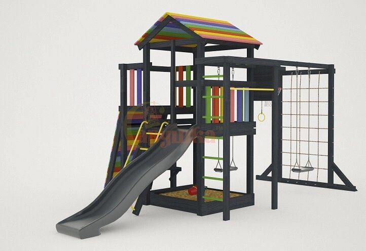 Детский спортивный комплекс для дачи Савушка 4 Black Edition от компании Интернет-магазин «Hutki. by» - фото 1
