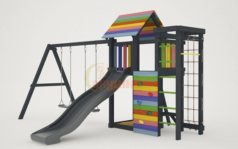 Детский спортивный комплекс для дачи Савушка 6 Black Edition от компании Интернет-магазин «Hutki. by» - фото 1