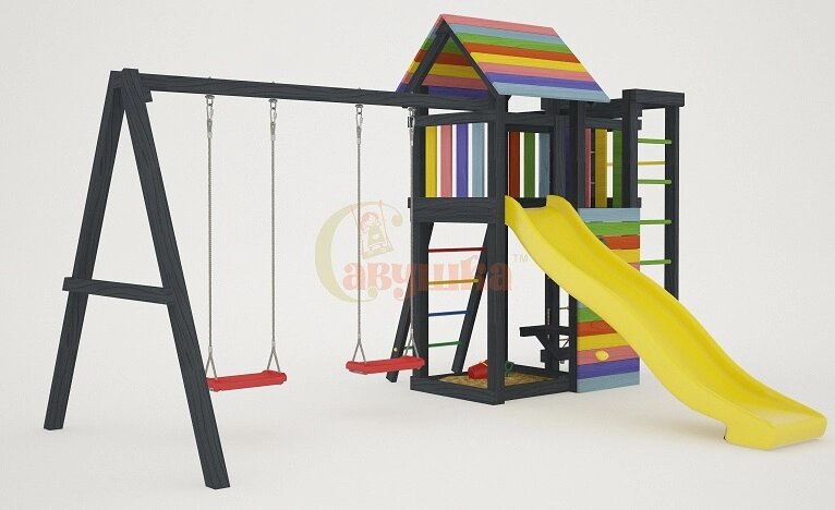 Детский спортивный комплекс для дачи Савушка 6 Black ##от компании## Интернет-магазин «Hutki. by» - ##фото## 1