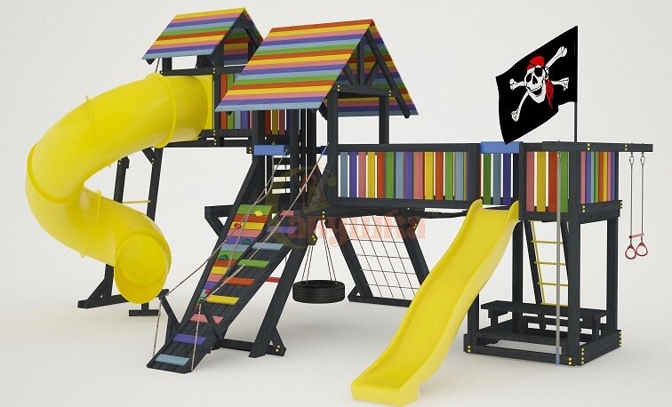 Детский спортивный комплекс для дачи Савушка 8 Black ##от компании## Интернет-магазин «Hutki. by» - ##фото## 1