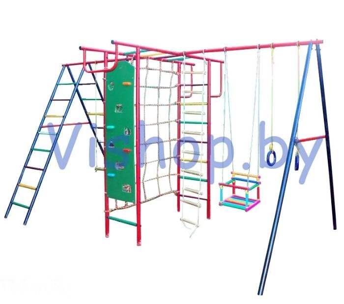 Детский спортивный комплекс для дачи Вертикаль-А+П МАКСИ со скалодромом от компании Интернет-магазин «Hutki. by» - фото 1