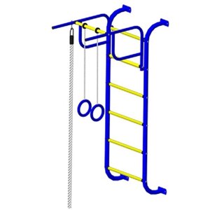 Детский спортивный комплекс Пионер-7 ступени с ПВХ покрытием, цвет сине-желтый (Россия)