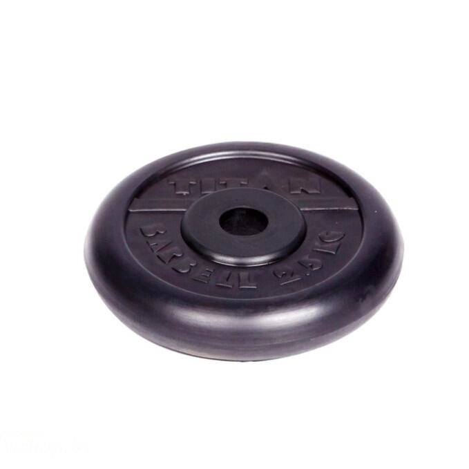 Диск обрезиненный Титан 2,5 кг чёрный от компании Интернет-магазин «Hutki. by» - фото 1