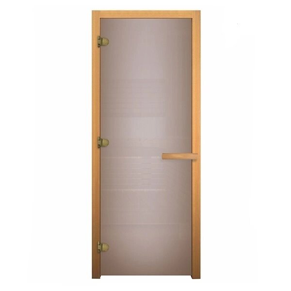 Дверь для бани стеклянная 1800х700 (сатин матовая, 3 петли, 8мм) от компании Интернет-магазин «Hutki. by» - фото 1