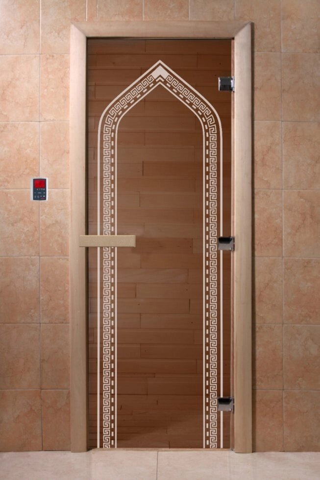 Дверь для сауны Doorwood серия "Арка" бронза от компании Интернет-магазин «Hutki. by» - фото 1