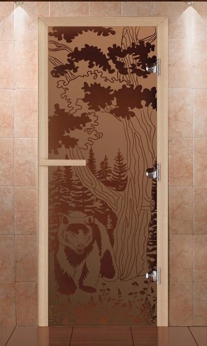 Дверь Сила Алтая Мишка в лесу Бронза матовая 70х190см от компании Интернет-магазин «Hutki. by» - фото 1