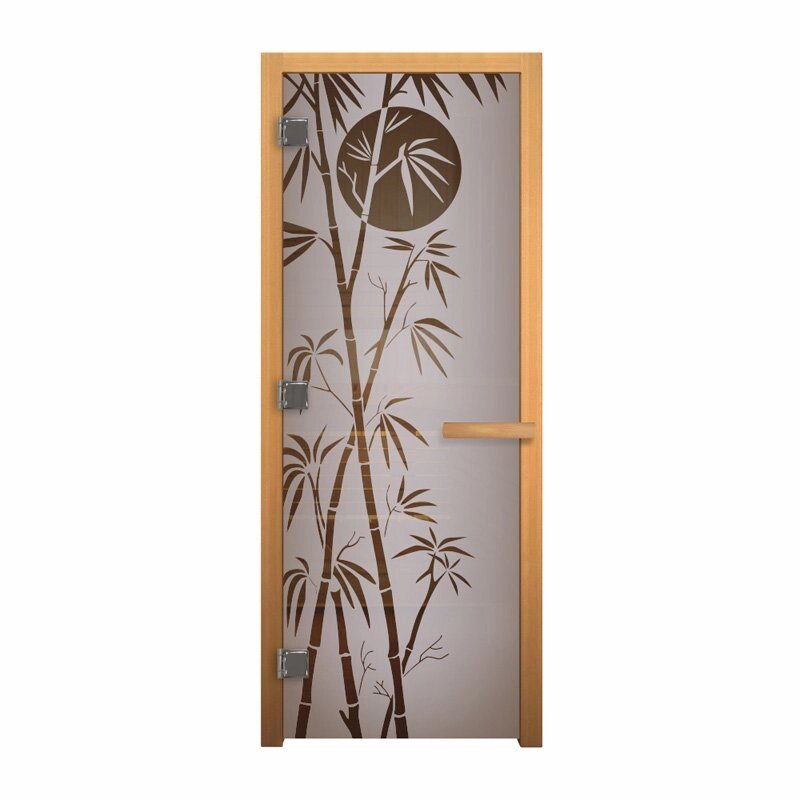 Дверь стеклянная Сатин Матовая Бамбук 1900х700мм (8мм) правая от компании Интернет-магазин «Hutki. by» - фото 1