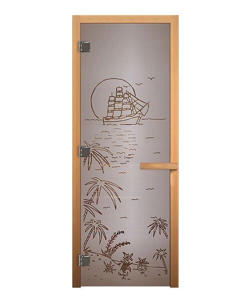 Дверь стеклянная Сатин Матовая Лагуна 1900х700мм (8мм) правая от компании Интернет-магазин «Hutki. by» - фото 1