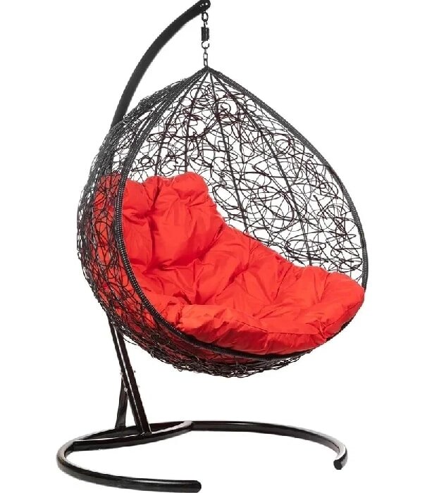 Двухместное подвесное кресло Double черный подушка красный от компании Интернет-магазин «Hutki. by» - фото 1
