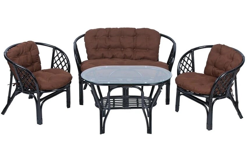 IND Комплект Багама 1 с диваном овальный стол венге подушка коричневая от компании Интернет-магазин «Hutki. by» - фото 1