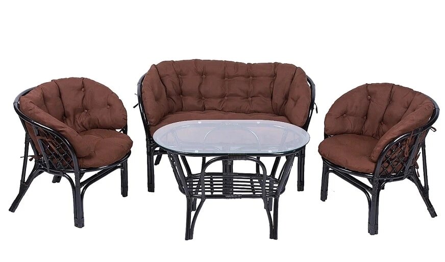 IND Комплект Багама с диваном овальный стол венге подушка коричневая от компании Интернет-магазин «Hutki. by» - фото 1