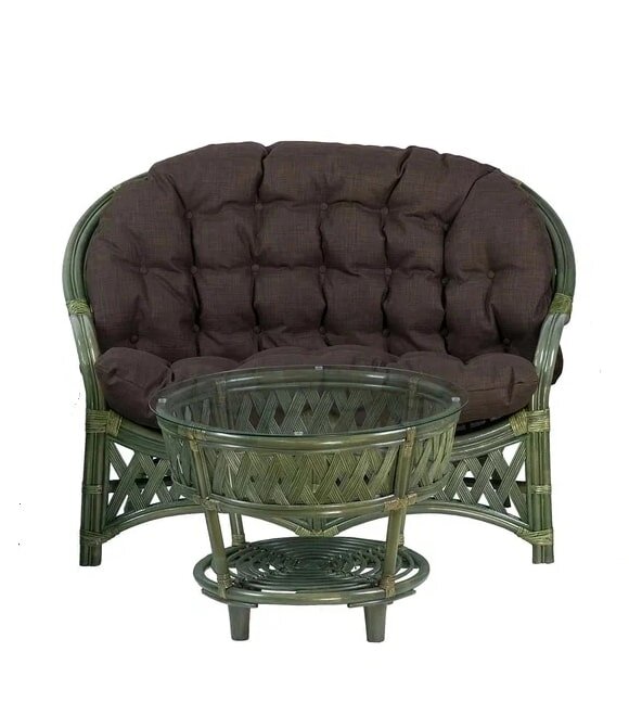 IND Комплект Черчиль диван 2-х местный и столик олива темная подушка от компании Интернет-магазин «Hutki. by» - фото 1