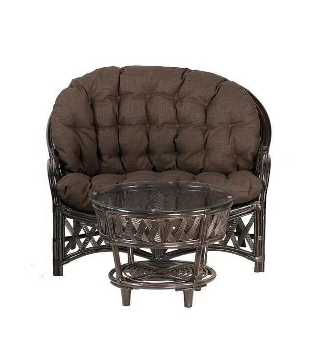 IND Комплект Черчиль диван 2-х местный и столик темно-коричневый темная подушка от компании Интернет-магазин «Hutki. by» - фото 1