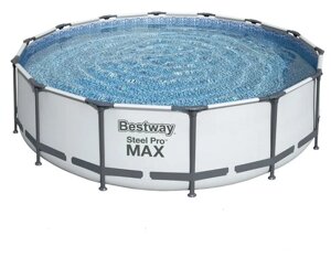 Каркасный бассейн Bestway Steel Pro Max 56950 с фильтр-насосом лестницей и тентом