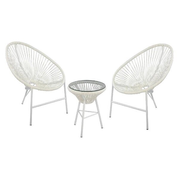 Комплект кофейный ACAPULCO стол и 2 кресла белый от компании Интернет-магазин «Hutki. by» - фото 1
