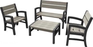 Комплект мебели MONTERO WLF Bench set (диван, 2 кресла, столик), серый от компании Интернет-магазин «Hutki. by» - фото 1