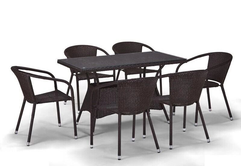 Комплект мебели T198D Y137C-W53 Brown 6Pcs от компании Интернет-магазин «Hutki. by» - фото 1
