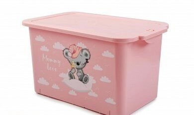 Контейнер для игрушек Mommy love нежно-розовый от компании Интернет-магазин «Hutki. by» - фото 1