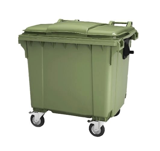 Контейнер для мусора Эдванс 1100л с крышкой зеленый от компании Интернет-магазин «Hutki. by» - фото 1