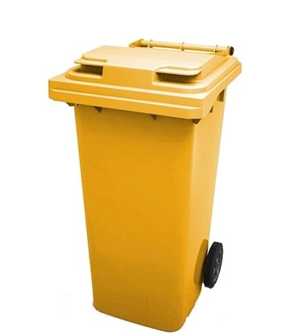 Контейнер для мусора Эдванс 240л с крышкой желтый от компании Интернет-магазин «Hutki. by» - фото 1
