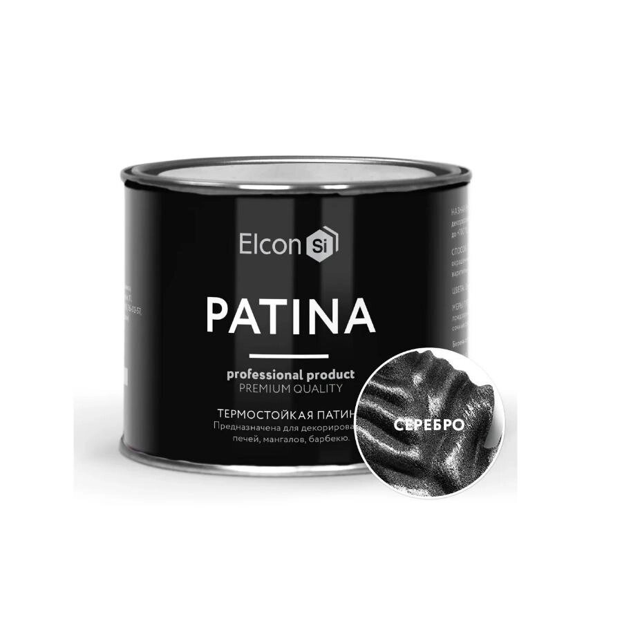 Краска Elcon Patina термостойкая до 700C 200г серебристый от компании Интернет-магазин «Hutki. by» - фото 1