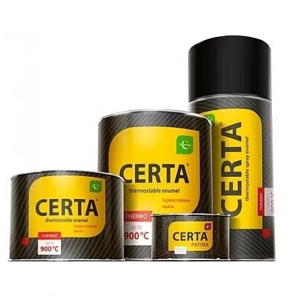Краска термостойкая 0,8 кг Черная CERTA от компании Интернет-магазин «Hutki. by» - фото 1
