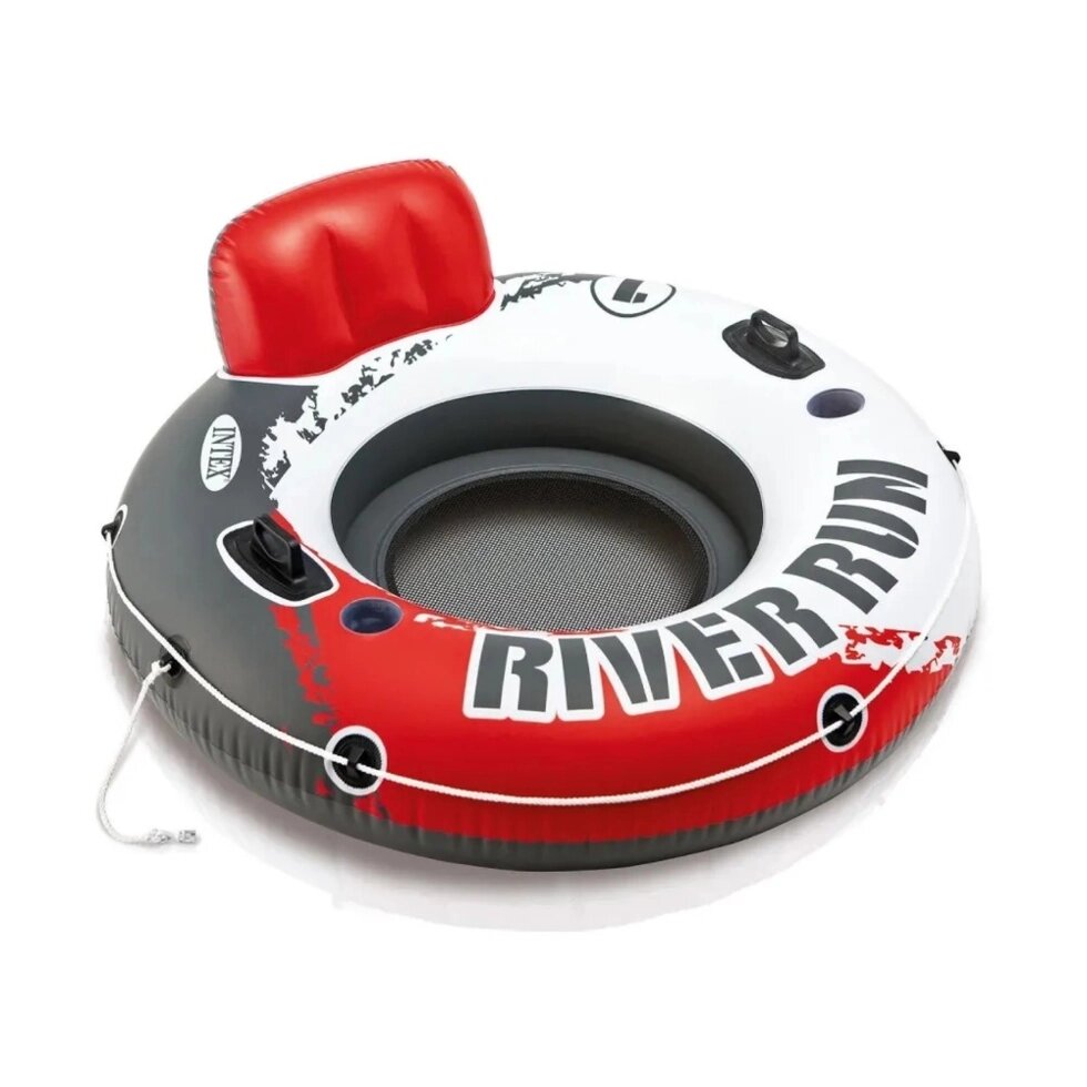 Красный надувной круг со спинкой Intex River Run 135 см 56825EU от компании Интернет-магазин «Hutki. by» - фото 1