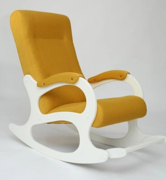 Кресло-качалка Бастион 2 арт. Bahama yellow белые ноги от компании Интернет-магазин «Hutki. by» - фото 1