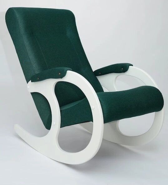 Кресло-качалка Бастион 3 арт. Bahama emerald ноги белые от компании Интернет-магазин «Hutki. by» - фото 1