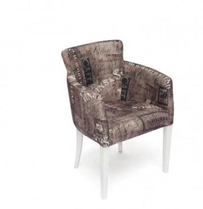 Кресло Knez (Kruna) белый ткань коричневый париж от компании Интернет-магазин «Hutki. by» - фото 1