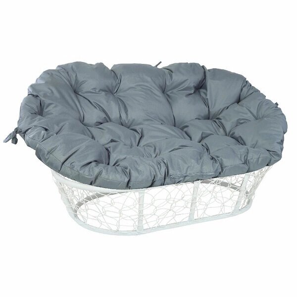Кресло Mamasan цвет плетения белый, цвет подушки серый от компании Интернет-магазин «Hutki. by» - фото 1