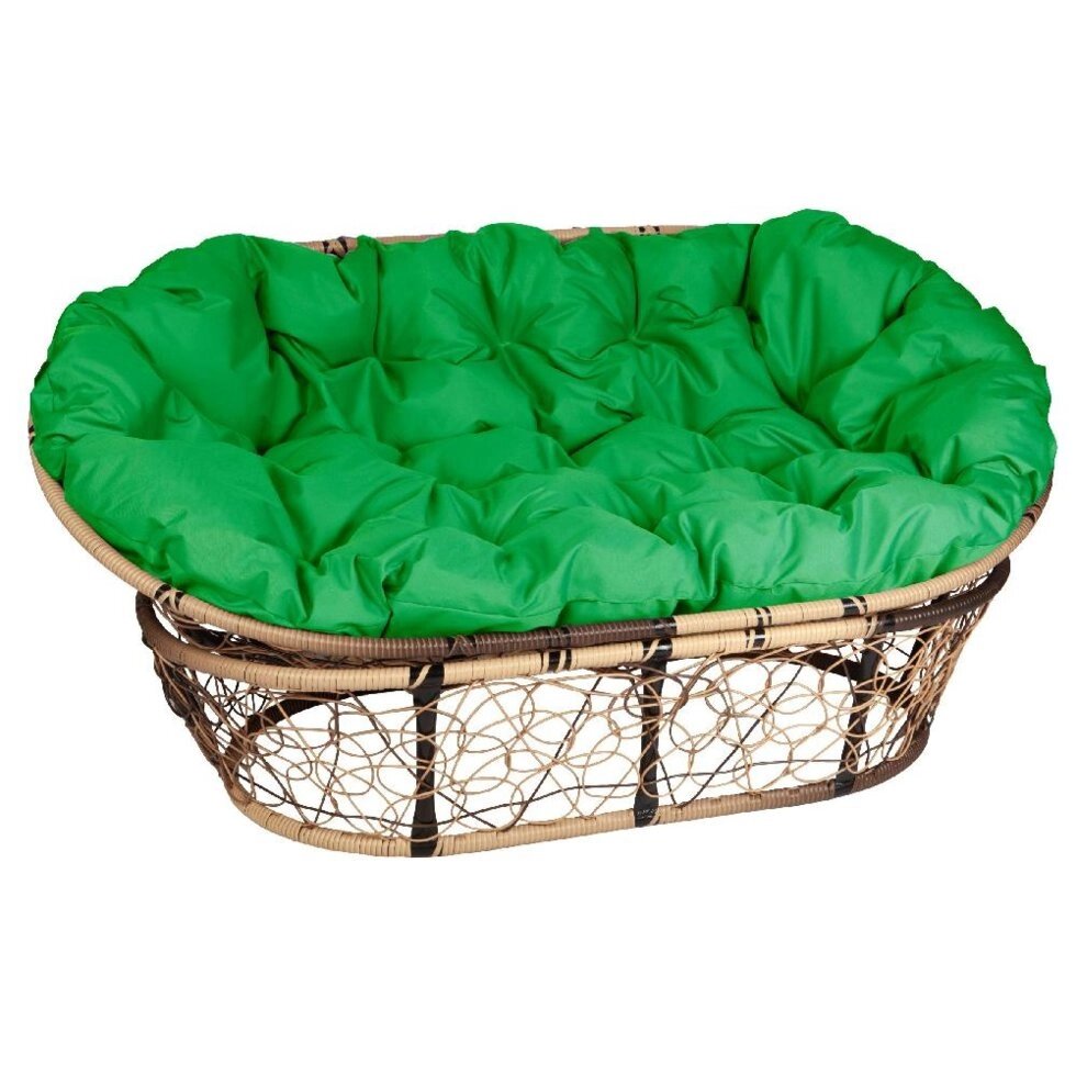 Кресло Mamasan светло-коричневый, цвет подушки зеленый от компании Интернет-магазин «Hutki. by» - фото 1
