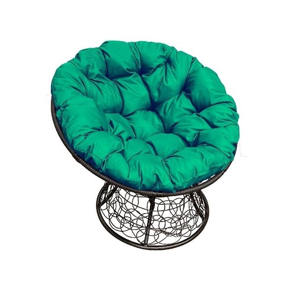 Кресло Papasan черный, цвет подушки зеленый от компании Интернет-магазин «Hutki. by» - фото 1