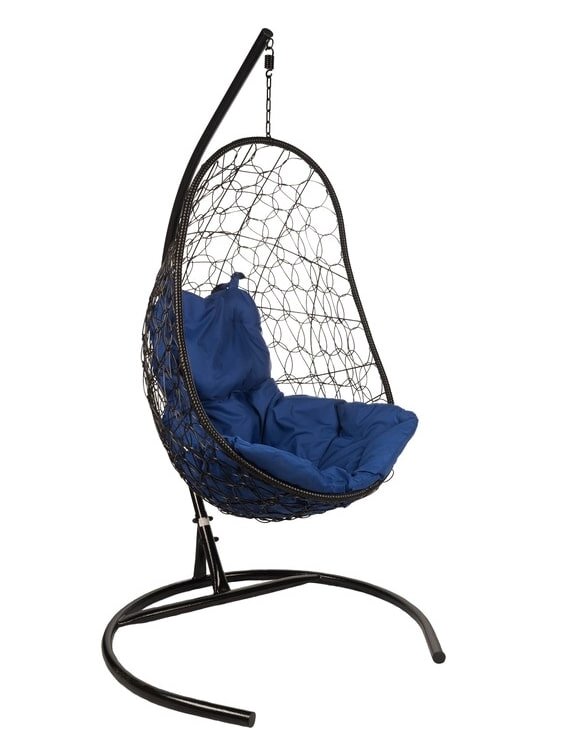 Кресло подвесное BiGarden Easy Black подушка синяя от компании Интернет-магазин «Hutki. by» - фото 1