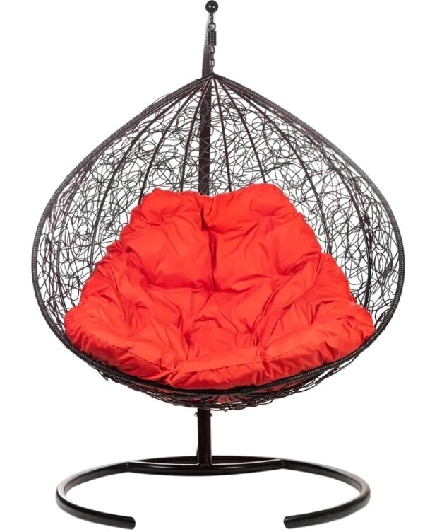 Кресло подвесное BiGarden Gemini Black двойной красная подушка от компании Интернет-магазин «Hutki. by» - фото 1
