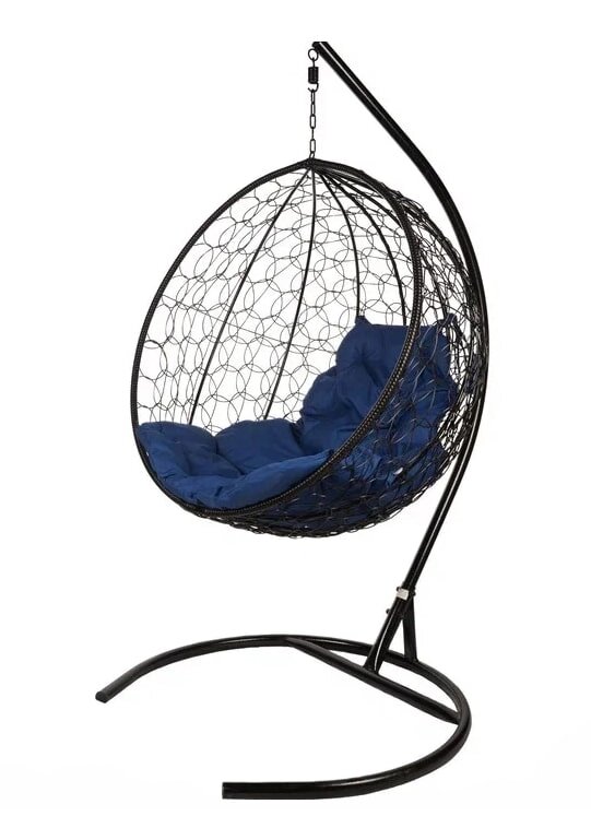 Кресло подвесное BiGarden Kokos Black синяя подушка от компании Интернет-магазин «Hutki. by» - фото 1