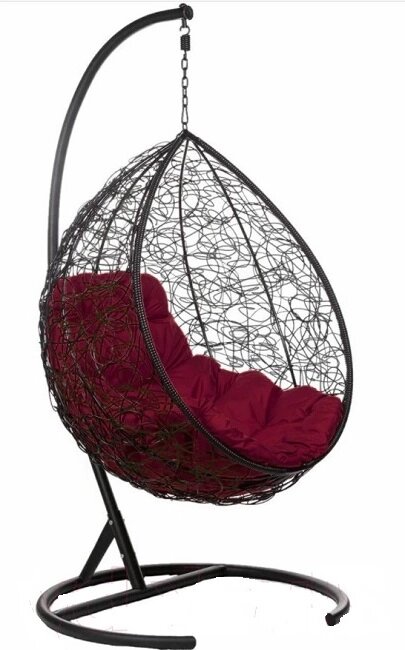 Кресло подвесное BiGarden Tropica Black бордовая подушка от компании Интернет-магазин «Hutki. by» - фото 1