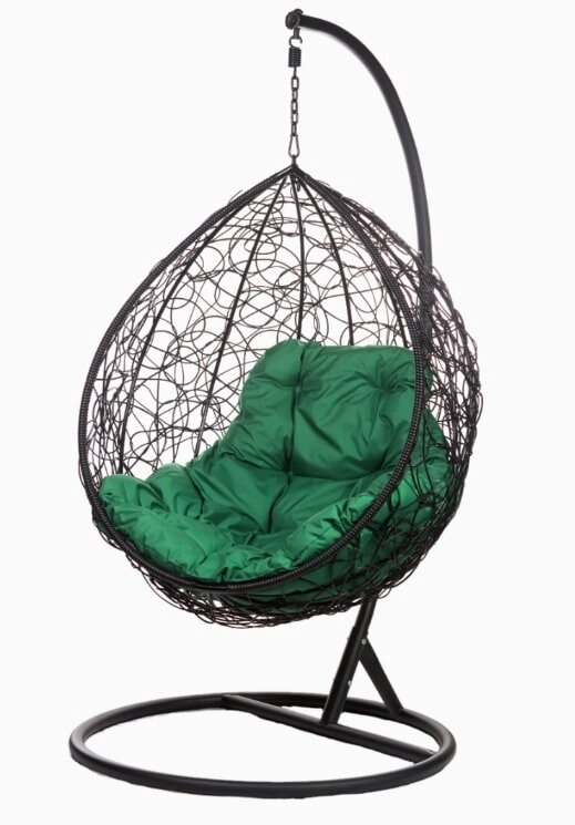 Кресло подвесное BiGarden Tropica Black зеленая подушка от компании Интернет-магазин «Hutki. by» - фото 1