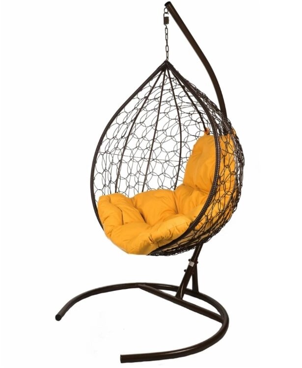 Кресло подвесное BiGarden Tropica Brown оранжевая подушка от компании Интернет-магазин «Hutki. by» - фото 1